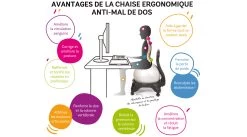 TONIC CHAIR Originale Ballon Bleu - Chaise Ergonomique -Bébé Jeux Soldes Boutique avantages tonic chair 1