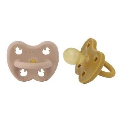 Lot De 2 Tétines Hevea Planet En Caoutchouc Naturel Golden Honey & Tan Beige